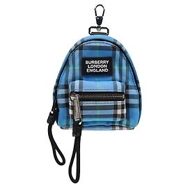 Burberry Blue Check Backpack Keyring Charm Blue