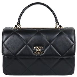 Chanel Borsa CC Medium Flap Trendy Serie Nero e Oro Nero