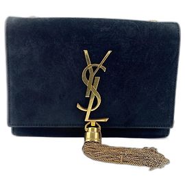 Bolsa de Ombro Yves Saint Laurent Classic Kate Small com Borla Preto