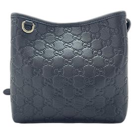 Borsa Secchiello Gucci Nano Logo Embossed Spalla Black Nero