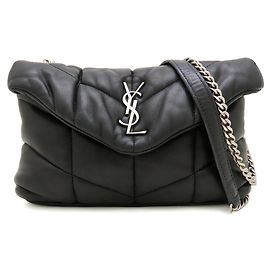 Borsa a tracolla Yves Saint Laurent Lulu Puffer Nero