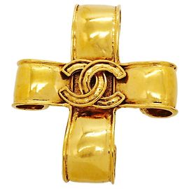 Chanel vergoldete Brosche Golden