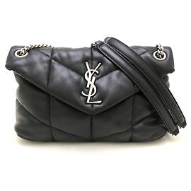 Sac à épaule Small Puffer Yves Saint Laurent Noir