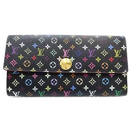 Louis Vuitton Multi-color Long Wallet Black Multiple colors