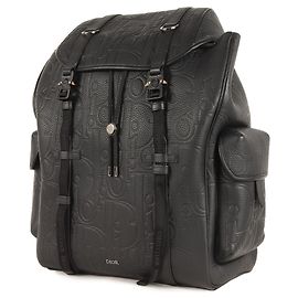 Christian Dior Black Leather Backpack Black
