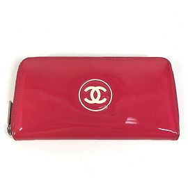Chanel Pink and White Bi-Fold Long Wallet Pink White