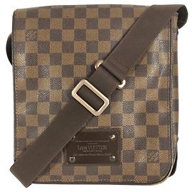 Bolsa de Ombro Louis Vuitton Damier Brooklyn PM Marrom Damier ebene