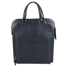 Prada Saffiano Leather Briefcase Blue