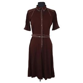 Robe Hermès marron en viscose M Marron