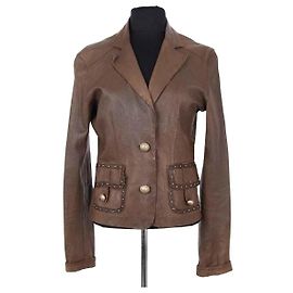 Autre Marque Other Brand Brown Leather Jacket M Brown