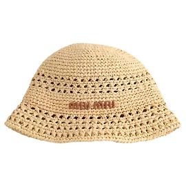 Miu Miu beige wicker hat Beige