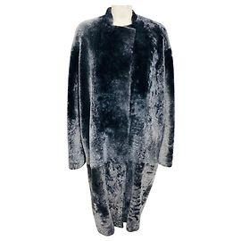 Givenchy mittellanger Mantel aus grauem Lammfell Grau