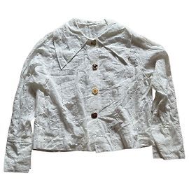 Top Rejina Pyo de algodão branco Multicor