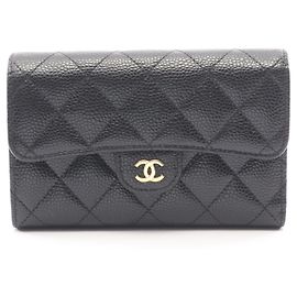Chanel Matelassé Tri-fold Wallet in Black Black