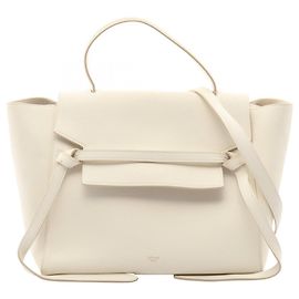 Céline Belt Bag Mini em couro branco Branco