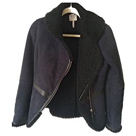 Hermès Paris dark blue shearling jacket Dark blue