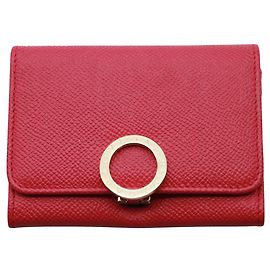 Bulgari Bvlgari Pink Leather Business Card Case Pink