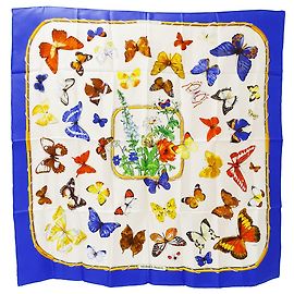 Hermès Foulard di seta blu Hermes Blu