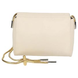 Marni Cream Leather Medium Toggle Shoulder Bag Cream