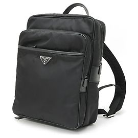 Prada Nylon x Saffiano Leather Backpack Black
