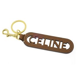 Céline Celine Punching Keyring Charm Brown