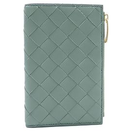 Portafoglio bi-fold in pelle verde Bottega Veneta Verde