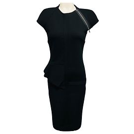 Robe bodycon ajustée en maille extensible Givenchy noire avec détails de fermeture éclair Noir