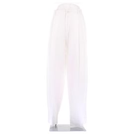 Dolce & Gabbana Weiße Leinenhose Weiß