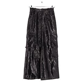 Autre Marque Pantaloni cargo neri con strass Nero