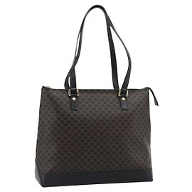 Céline CELINE Macadam Canvas Tote Bag PVC Leather Black Gold Altro