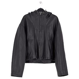 Iro Black Cotton Jacket Size 36 Black
