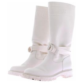 Christian Dior Bottes blanches D-major Blanc