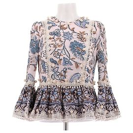 Zimmermann Blusa de lino estampada Multicolor