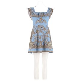 Zimmermann Leinenkleid Blau Blau