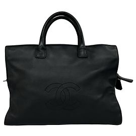 Chanel Coco Mark Leather Handbag Black
