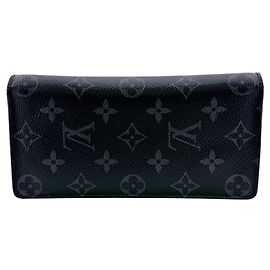 Portafoglio lungo Louis Vuitton Monogram Eclipse Nero