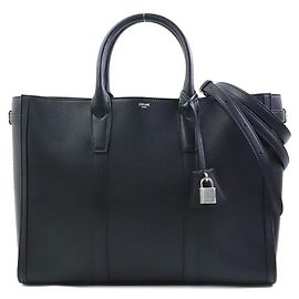 Céline Bolsa de mão Celine Medium Cabas em couro Preto
