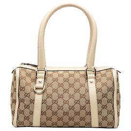 Bolso Boston Gucci Abbey D Ring de lona GG beige Beige