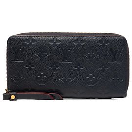 Louis Vuitton Blue Monogram Empreinte Zippy Long Wallet Blue Navy blue