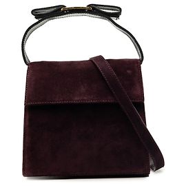 Salvatore Ferragamo Bolsa de Alça de Mão Ferragamo Vara com Laço em Camurça Roxa Roxo