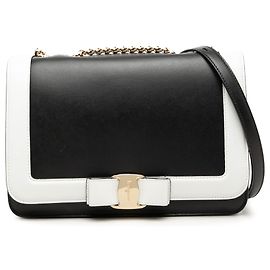 Salvatore Ferragamo Sac crossbody Vara Bow en cuir bicolore noir Ferragamo Noir
