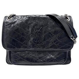 Borsa a tracolla con catena Yves Saint Laurent Niki Medium Nero