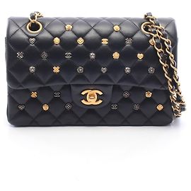 Chanel Matelassé Double Flap Shoulder Bag Black