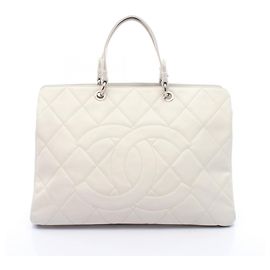 Chanel Matelassé Large Coco Mark Tote Bag White