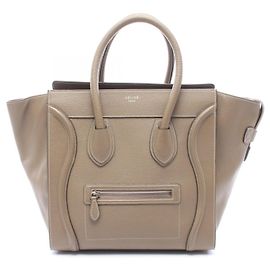 Céline Celine Luggage Mini Shopper Handbag Beige