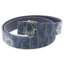 Ceinture réversible Christian Dior Dior x Denim Tears Vert Bleu Marine