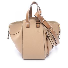 Loewe Hammock Small 2-Way Leather Handbag Beige