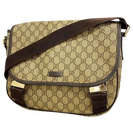 Gucci GG Supreme Shoulder Bag Brown