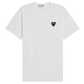 Comme Des Garcons Heart Beads Logo T-Shirt Weiß Weiß