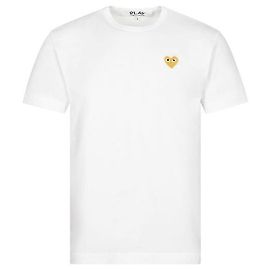 Comme Des Garcons T-Shirt mit goldenem Herz-Patch Weiß Weiß